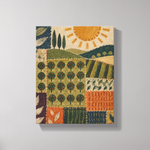 Toile Soleil cousu sur la grille du verger Abstrait fo