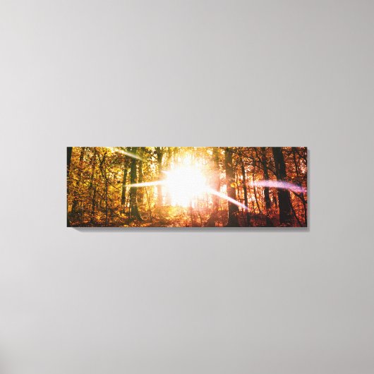 Toile Soleil dans la forêt automnale (Recto)