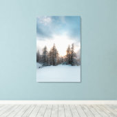 Toile Soleil derrière les épinettes (Insitu (Plancher de Bois))