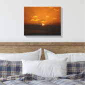 Toile Soleil Derrière les nuages I Orange Sunset Photo (Insitu(Chambre))