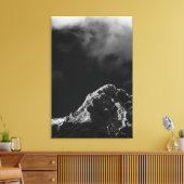 Toile Soleil noir et blanc illuminé montagne (Insitu(Salon))