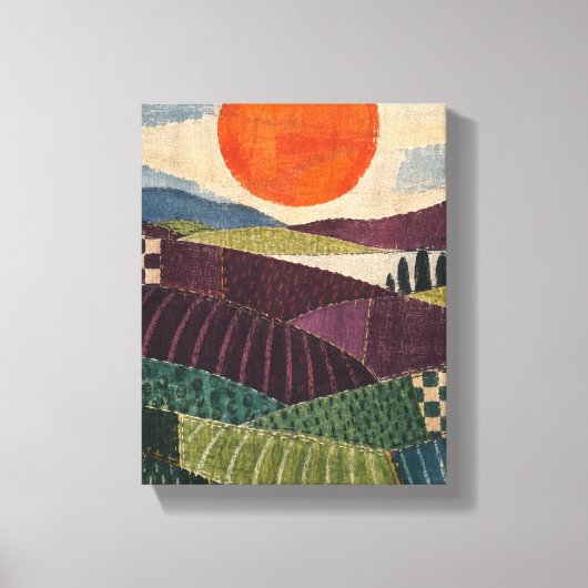 Toile Soleil patchwork sur champs de pruniers - Abstract (Recto)
