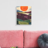 Toile Soleil patchwork sur champs de pruniers - Abstract (Insitu(Salon))