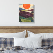 Toile Soleil patchwork sur champs de pruniers - Abstract (Insitu(Chambre))