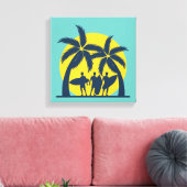 Toile Soleil surf et palmiers surf cool (Insitu(Salon))