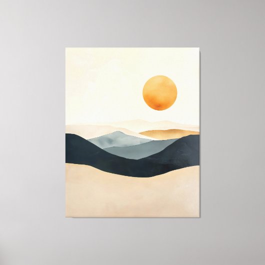 Toile Soleil Tranquille Sur Horizons Superposés (Recto)