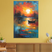 Toile Solitude at Dusk: The Last Boat (Insitu(Salon))