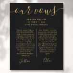 Toile Son Et Son Mariage Vows Black Gold Script Canvas<br><div class="desc">Ce cadeau chic de conservation mariage peut être personnalisé avec vos voeux de mariage spéciaux. Conçu par Thisisnotme©</div>