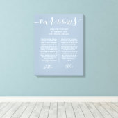 Toile Son Et Son Mariage Vows Dusty Blue Script (Insitu (Plancher de Bois))