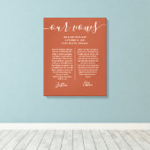 Toile Son Et Son Mariage Vows Terracotta Script (Insitu (Plancher de Bois))