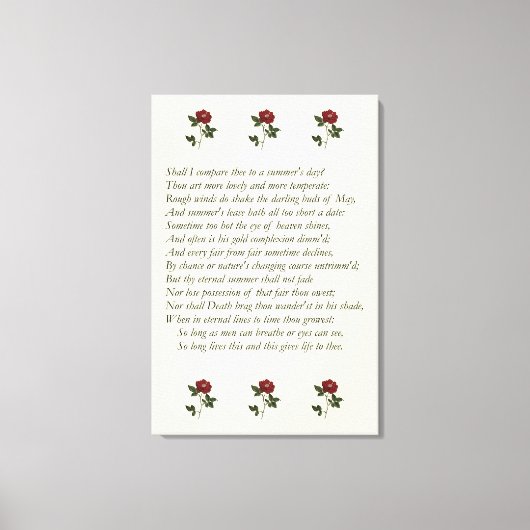 Toile Sonnet de Shakespeare # 18 (Recto)