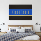 Toile Sophistiqué Bleu Profond Bleu PICKLEBALL Stripes (Insitu(Chambre))