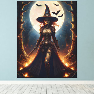 Toile Sorcière de la forêt Steampunk Halloween