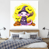 Toile Sorcière d'Halloween Axolotl Mignon (Insitu(Chambre))