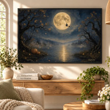 Sorcière sous la pleine lune gothique Halloween La