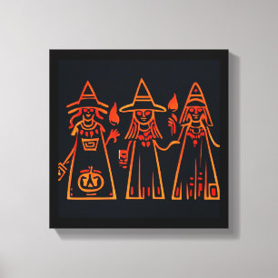 Toile Sorcières égyptiennes Halloween 3