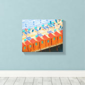 Toile Sorrento Italie Bleu Orange Beach Cabanes (Insitu (Plancher de Bois))