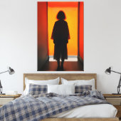 Toile Sortie en orange - Gras Silhouette (Insitu(Chambre))