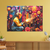 Toile Soudage dynamique - Souder en Floral Industrial (Insitu(Salon))