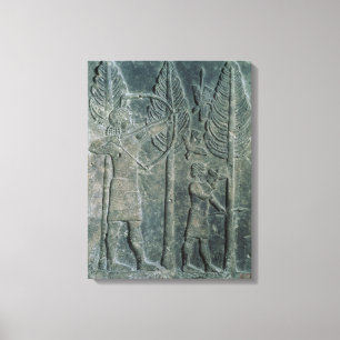 Toile Soulagement dépeignant la chasse des oiseaux dans