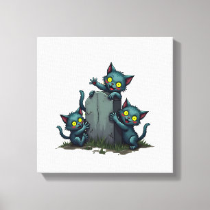 Toile Soulèvement de chatons zombies