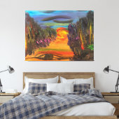 Toile Soulful Horizon Hand Painted Design (Insitu(Chambre))