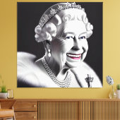 Toile Sourire couronné Queen Elizabeth Wall Art (Insitu(Salon))