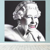 Toile Sourire couronné Queen Elizabeth Wall Art (Insitu (Plancher de Bois))