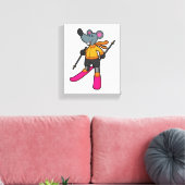 Toile Souris comme skieur avec ski (Insitu(Salon))