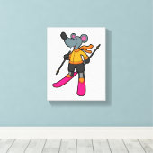 Toile Souris comme skieur avec ski (Insitu (Plancher de Bois))