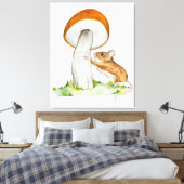 Toile Souris drôle avec champignon sauvage (Insitu(Chambre))