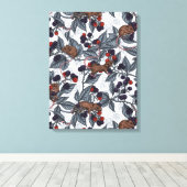 Toile Souris et mûres sur fond blanc (Insitu (Plancher de Bois))