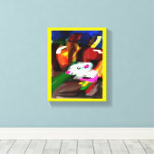 Toile Souris pomme citrouille d'automne (Insitu (Plancher de Bois))