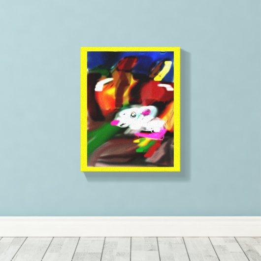 Toile Souris pomme citrouille d'automne (Insitu (Plancher de Bois))