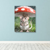Toile Souris Sous Un Champignon À Pointe Polka (Insitu (Plancher de Bois))