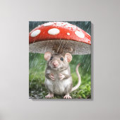 Toile Souris Sous Un Champignon À Pointe Polka (Recto)