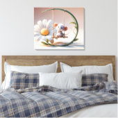 Toile Souris Whimsical sur une aile de marguerite (Insitu(Chambre))