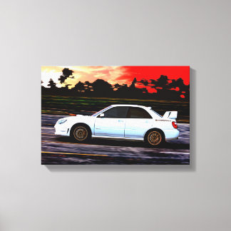 Toile Sous-aru STi Racing au coucher du soleil