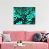 Toile Sous l'arbre en Turquoise III (Insitu(Salon))