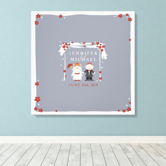 Toile SOUS LE CHUPPAH Jewish Mariage Sign-In Board (Insitu (Plancher de Bois))