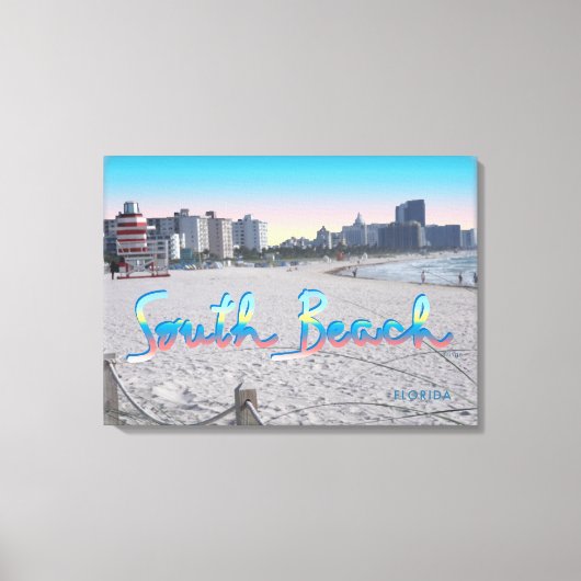Toile South Beach Miami, Floride City View (Recto)