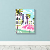 Toile South Beach Shore | Aquarelle Miami Floride (Insitu (Plancher de Bois))