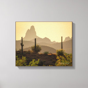 Toile Southwest Desert Mountains Weaver's Needle Arizona