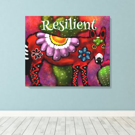 Toile Southwest Talavera-Style Donkey Personalized (Insitu (Plancher de Bois))