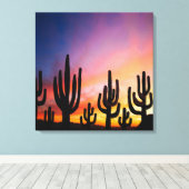 Toile Southwestern Desert Landscape Cactus Sunrise Image (Insitu (Plancher de Bois))