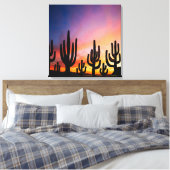 Toile Southwestern Desert Landscape Cactus Sunrise Image (Insitu(Chambre))