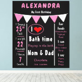 Toile Souvenirs des étapes importantes du 1er anniversai (Insitu (Plancher de Bois))