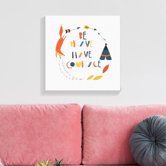 Toile Soyez courageux Ayez Courage Fox (Insitu(Salon))