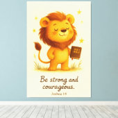 Toile Soyez Forts et Courageux – Josué 1:9 (Insitu (Plancher de Bois))