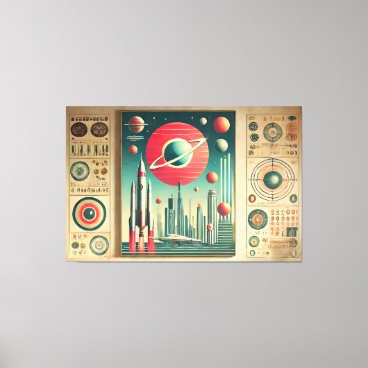 Toile Space Age Interplanetary Coordinates Alien Relic (Recto)